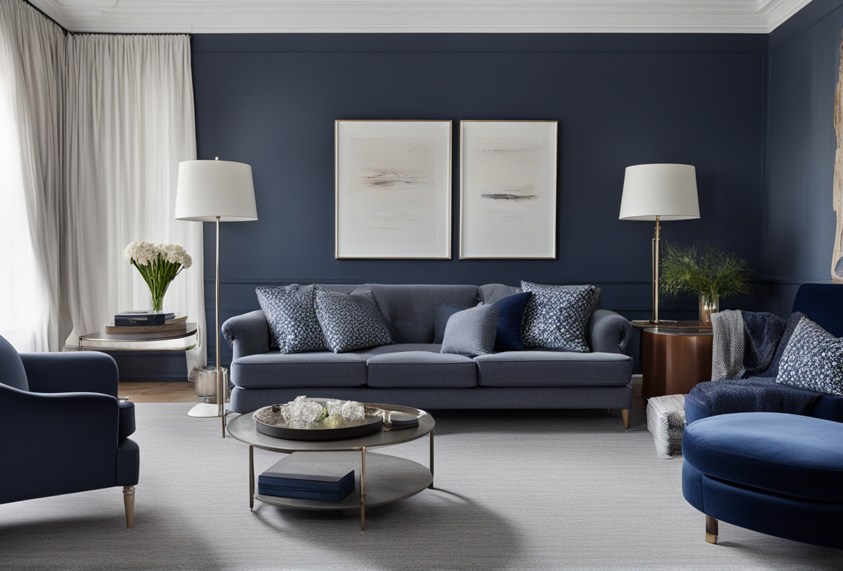 Navy Sofa Magic 🛋️ 9+ Carpet Colors to Pair DreamyHomeStyle