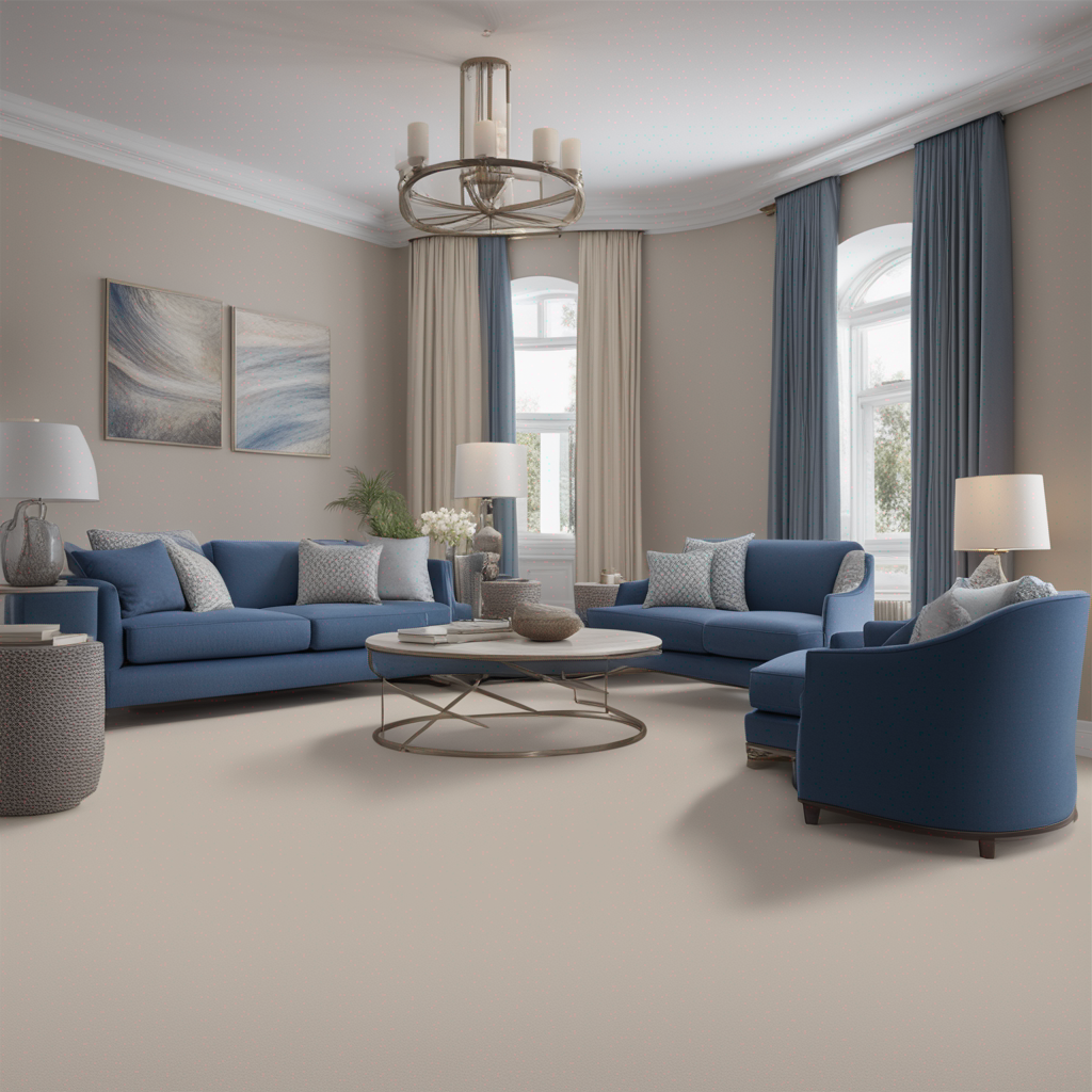 what color carpet goes with blue furniture