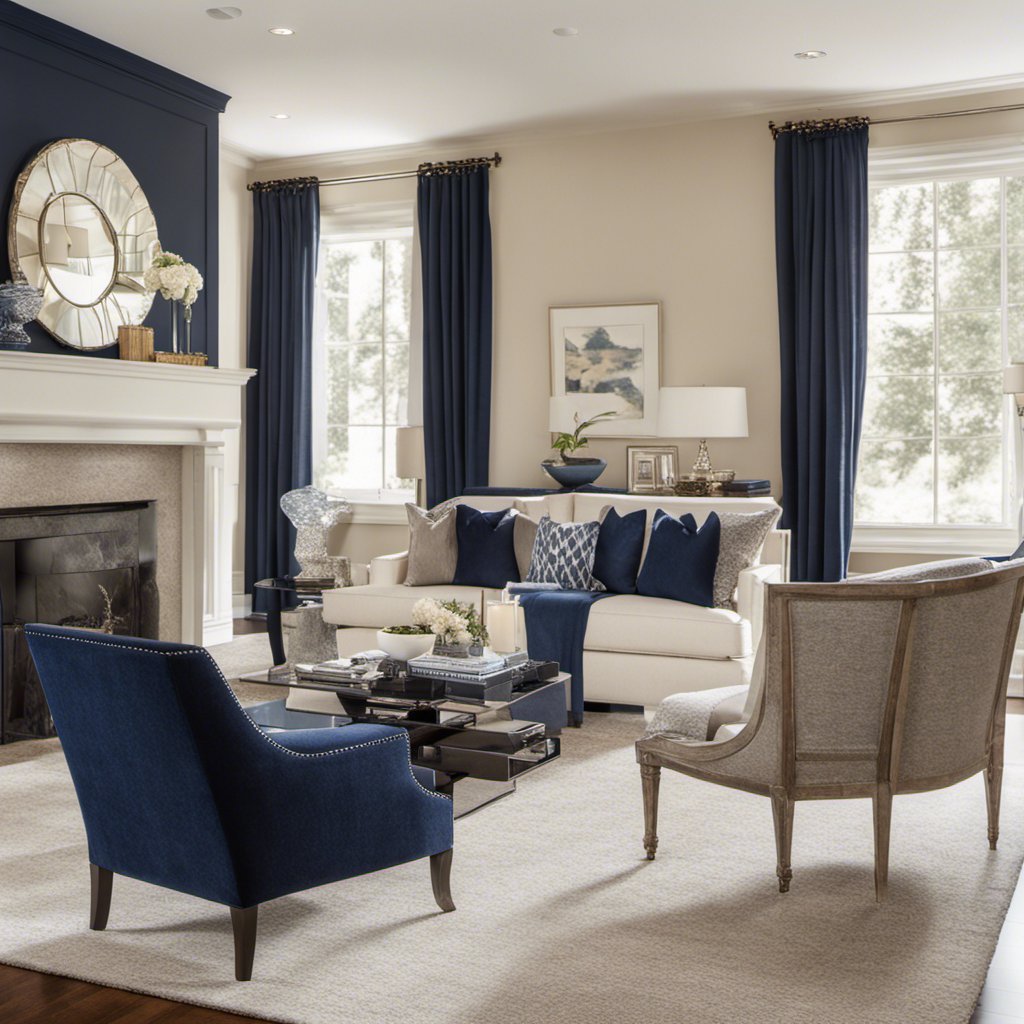What Color Paint Goes With Navy Carpet?