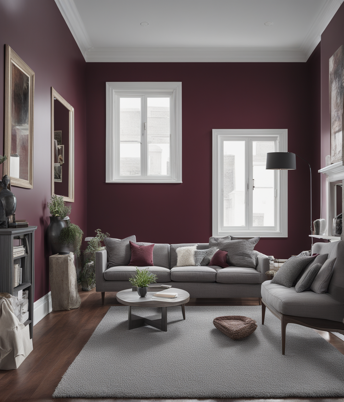 what color carpet goes with burgundy walls