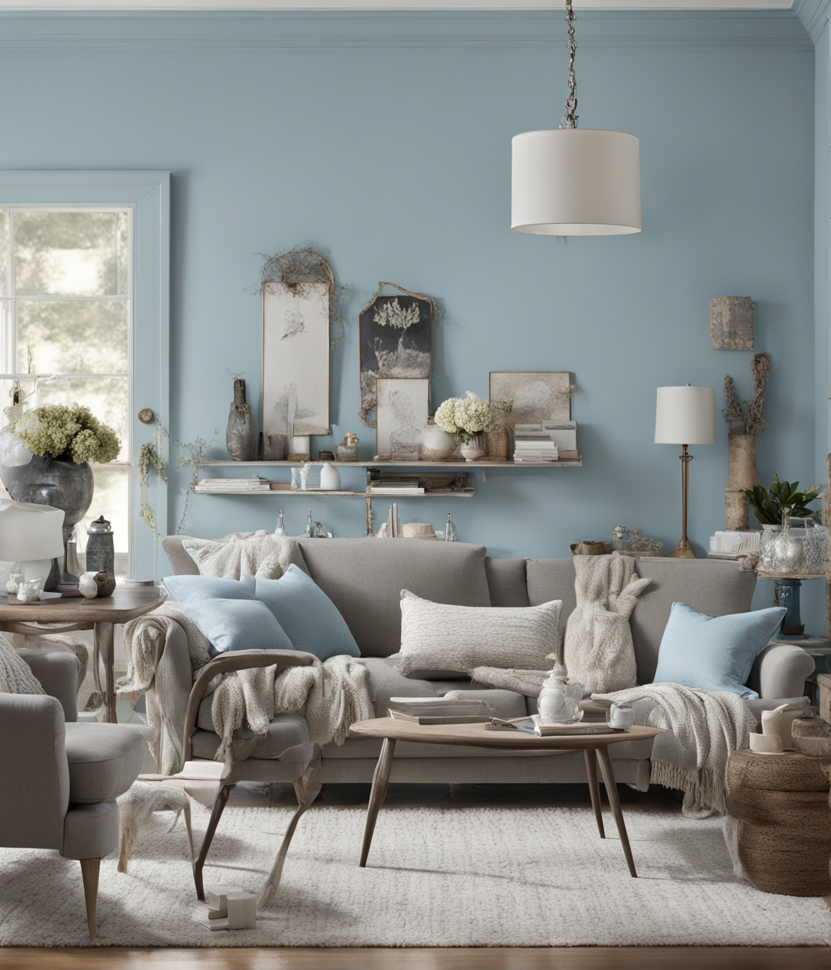 What Color Sofa Goes With Light Blue Walls