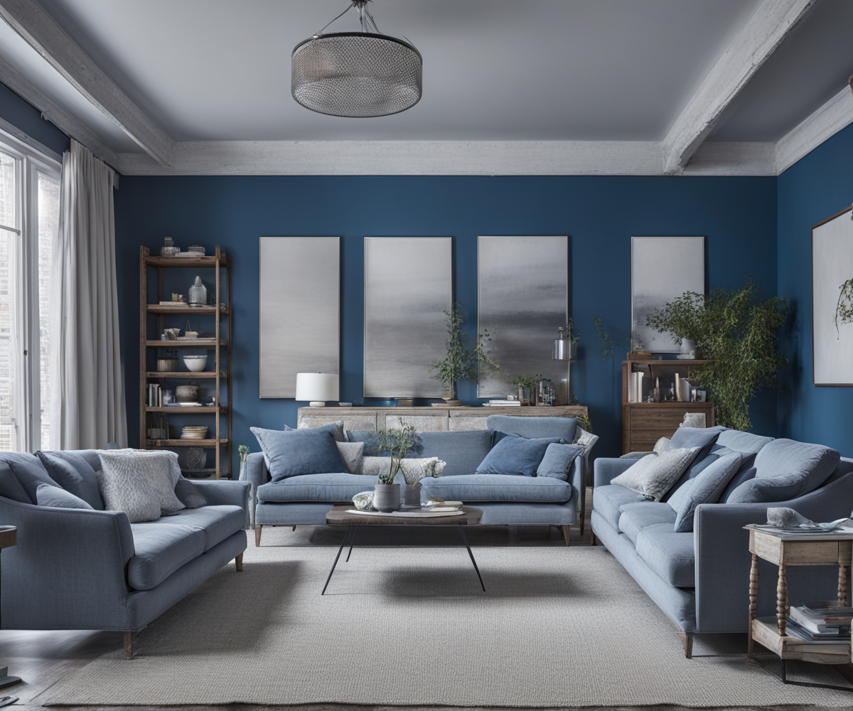 What Color Sofa Goes With Blue Walls