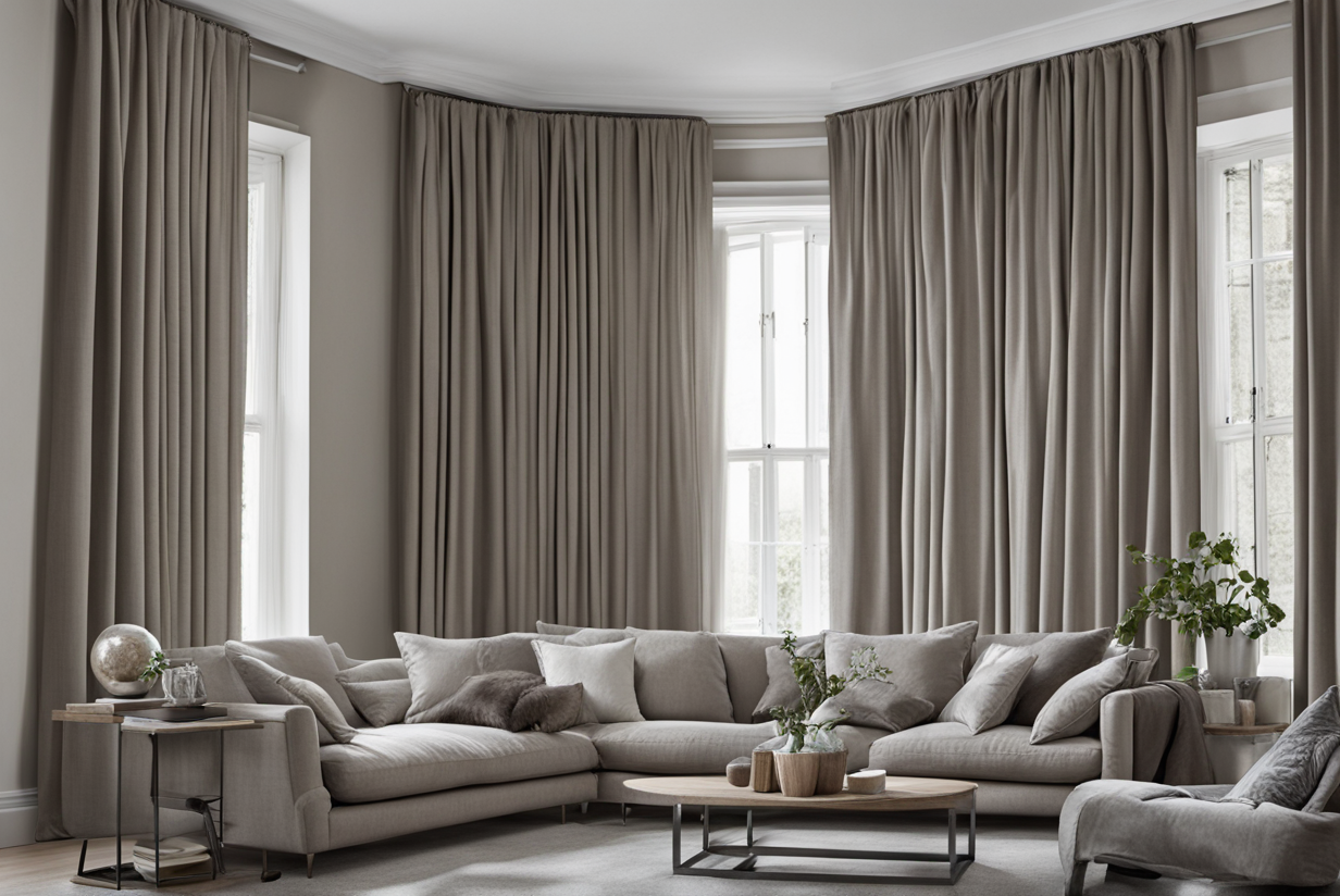 what color goes with taupe curtains