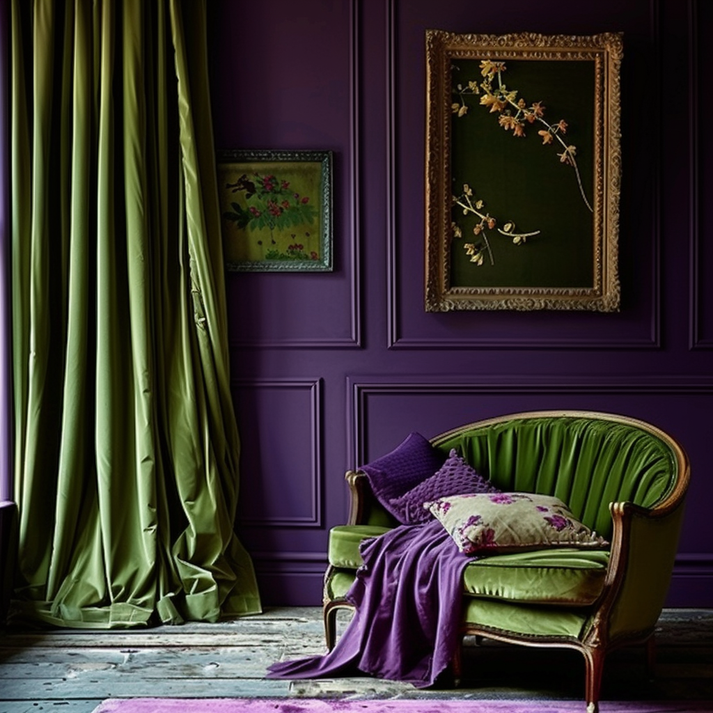 curtains with dark purple walls