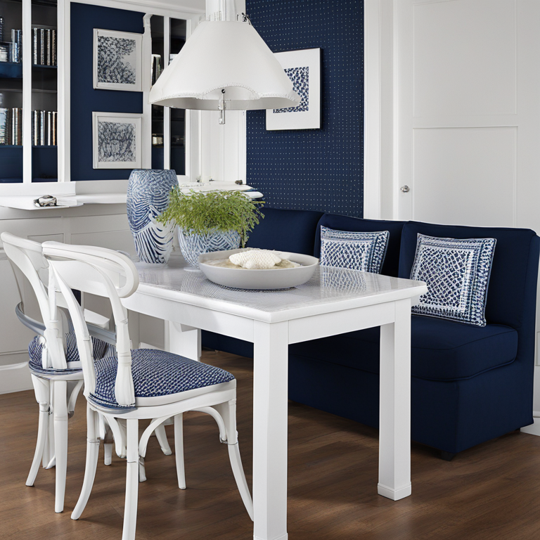 White table navy online chairs