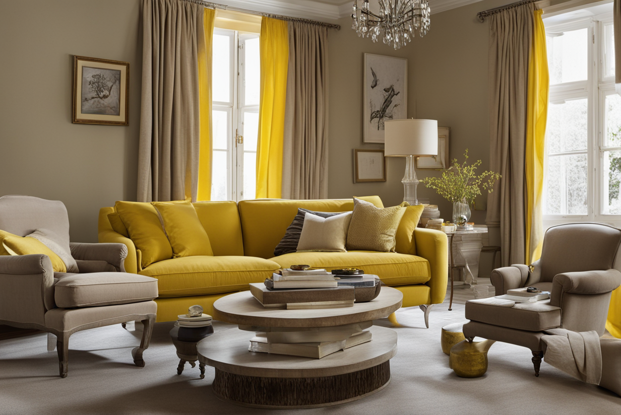 what color goes with taupe curtains