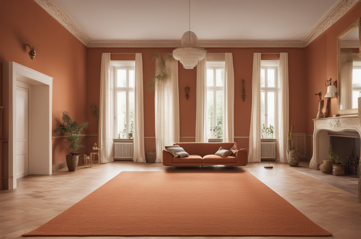what color carpet goes with terracotta walls