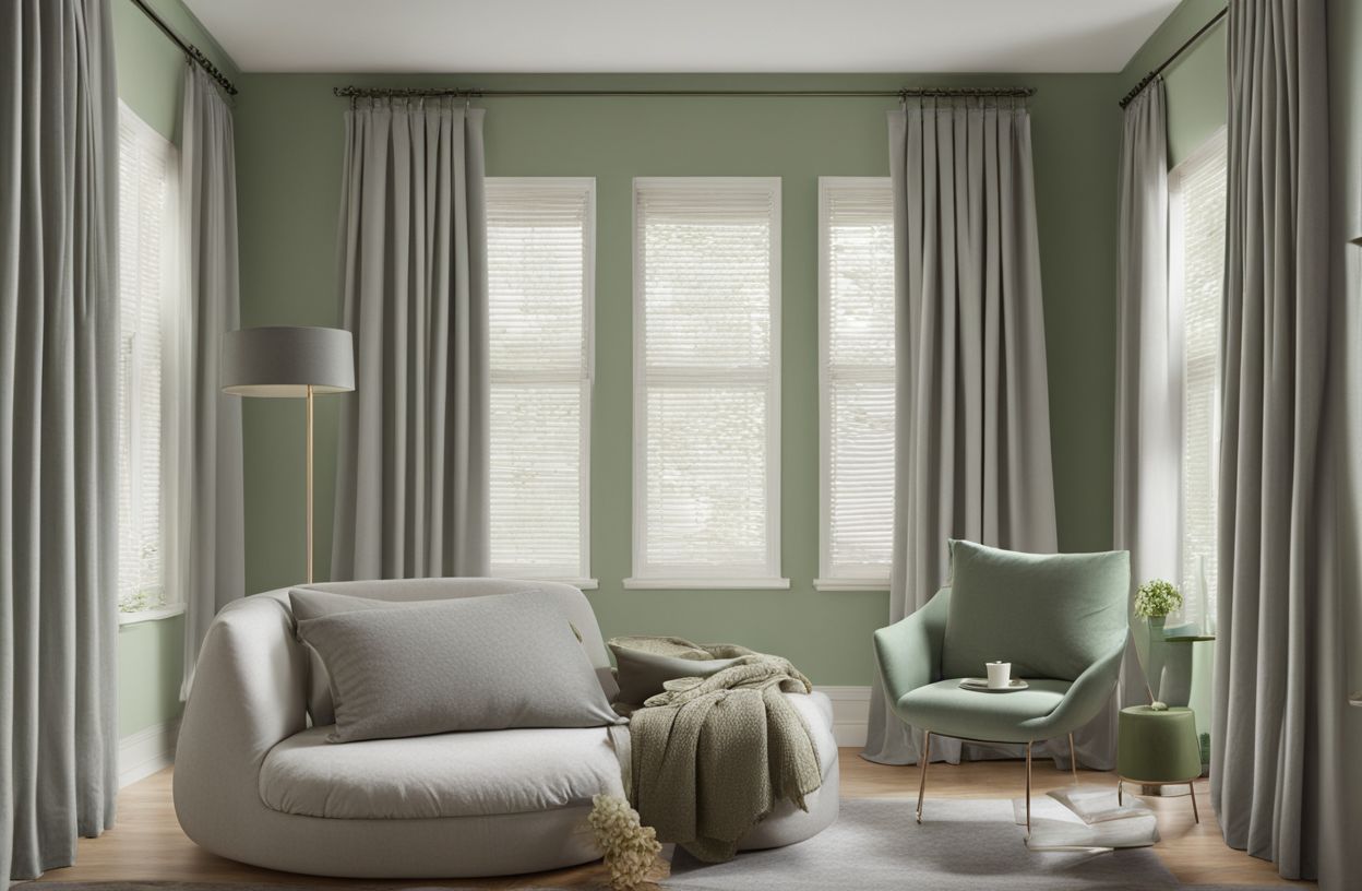 what color curtains for sage green walls