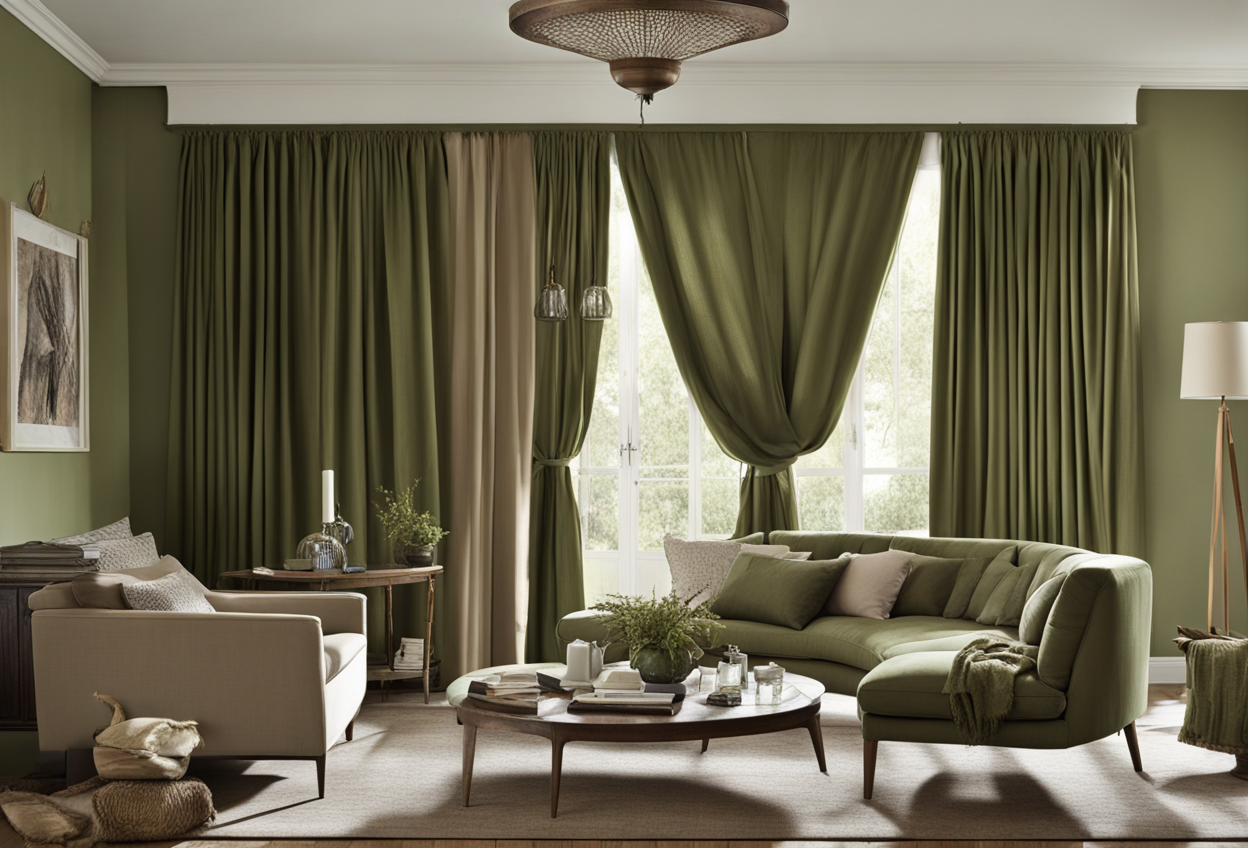 what color goes with taupe curtains