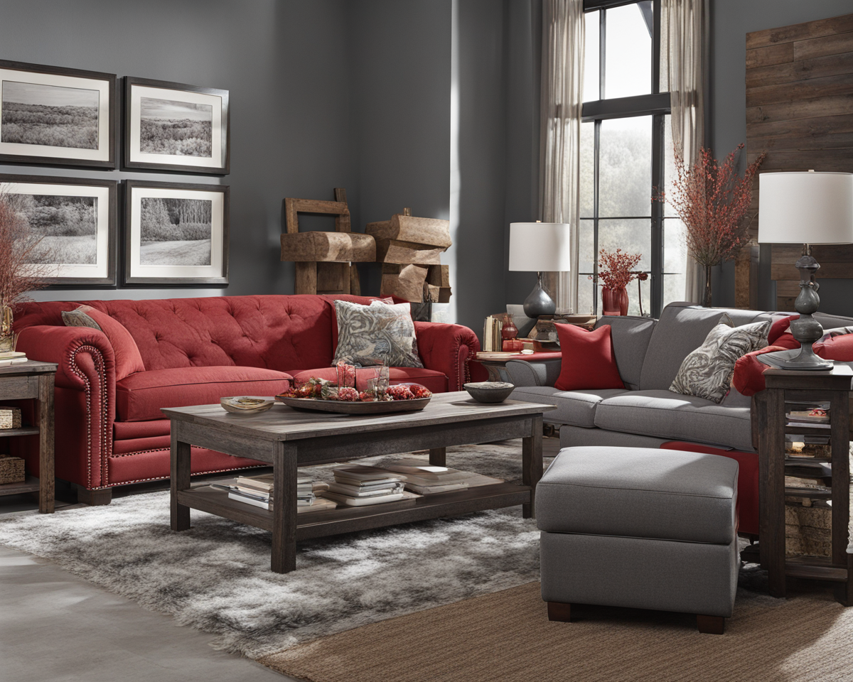 what color furniture goes with gray walls and gray carpet