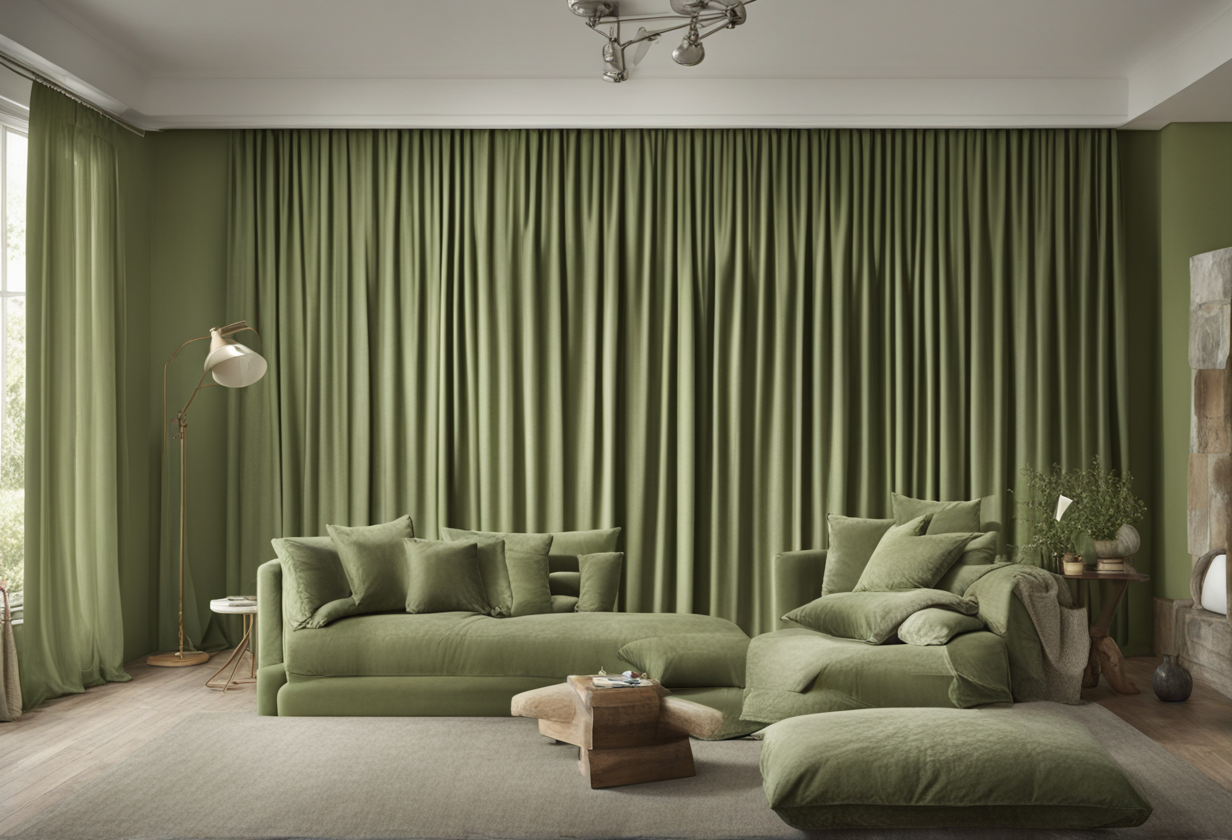what color curtains for sage green walls