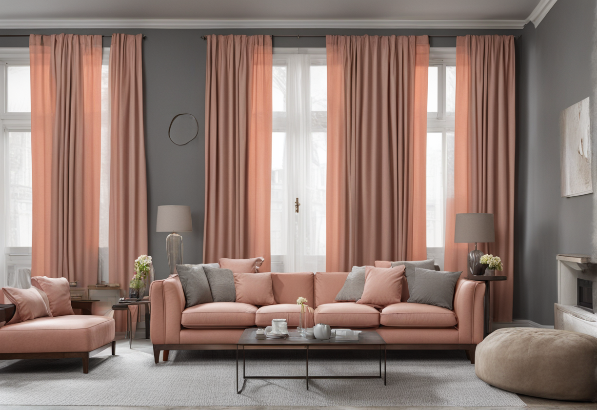 what color curtains go with gray walls and brown furniture