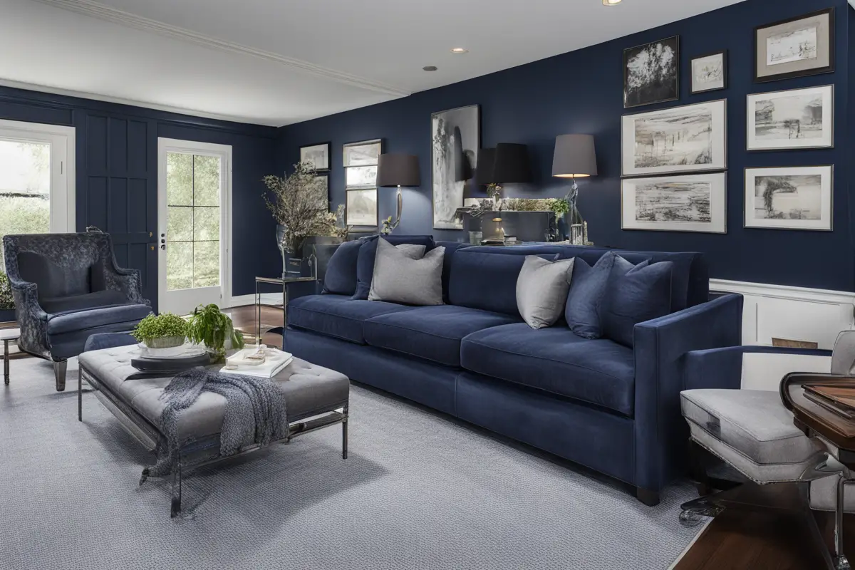 what color furniture goes with gray walls and gray carpet