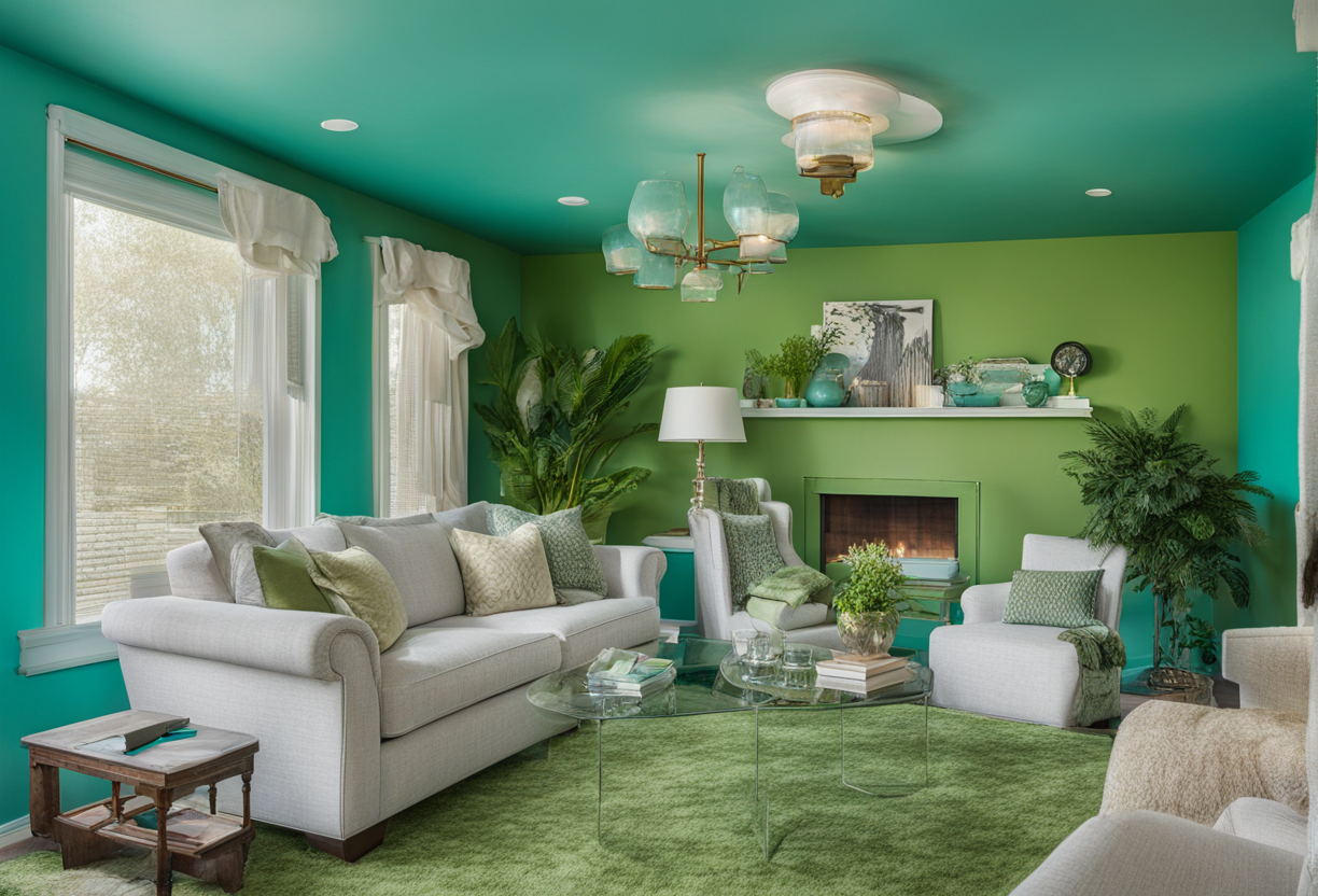what color carpet goes with turquoise walls