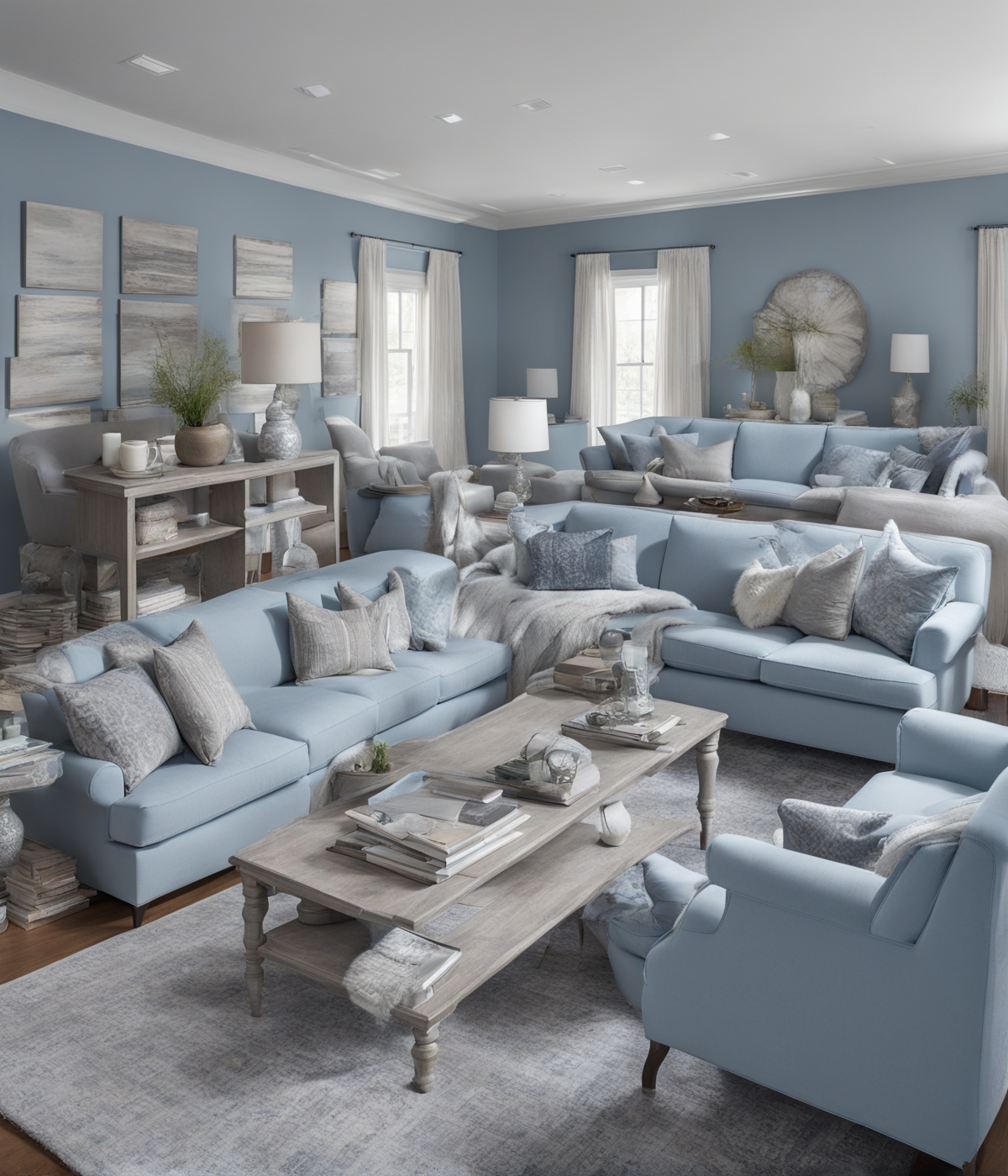 what color furniture goes with gray walls and gray carpet