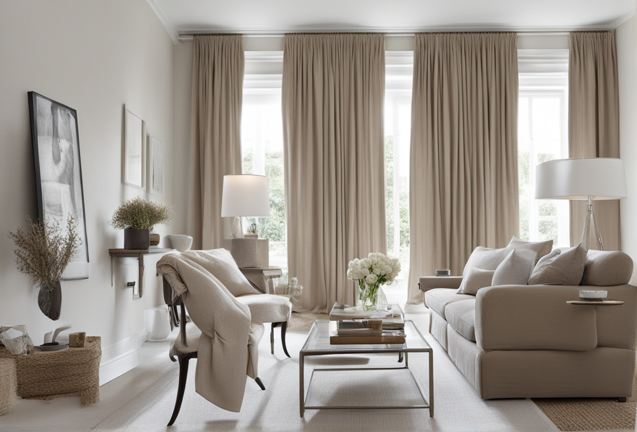 what color goes with taupe curtains