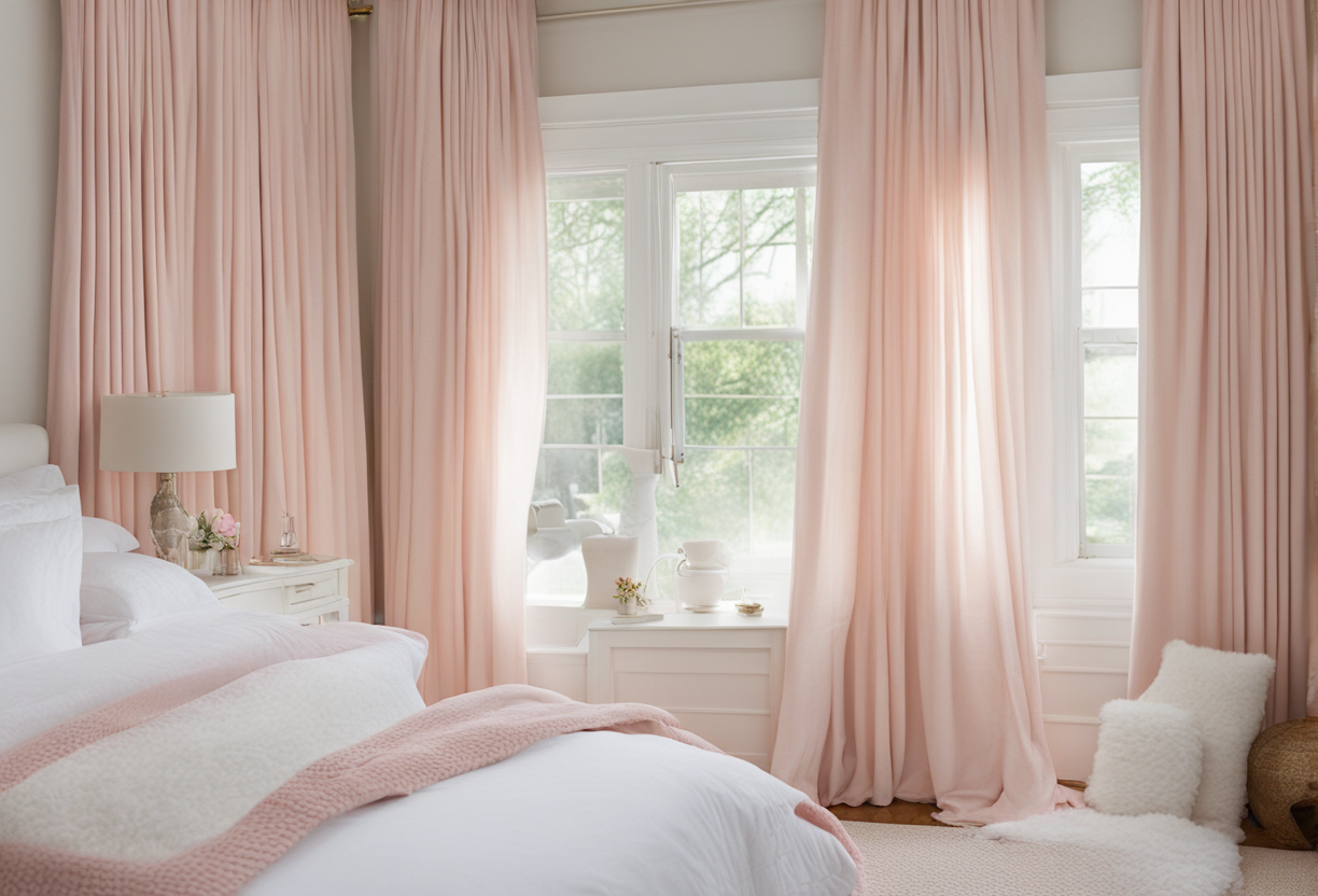 what color curtains go with white comforter