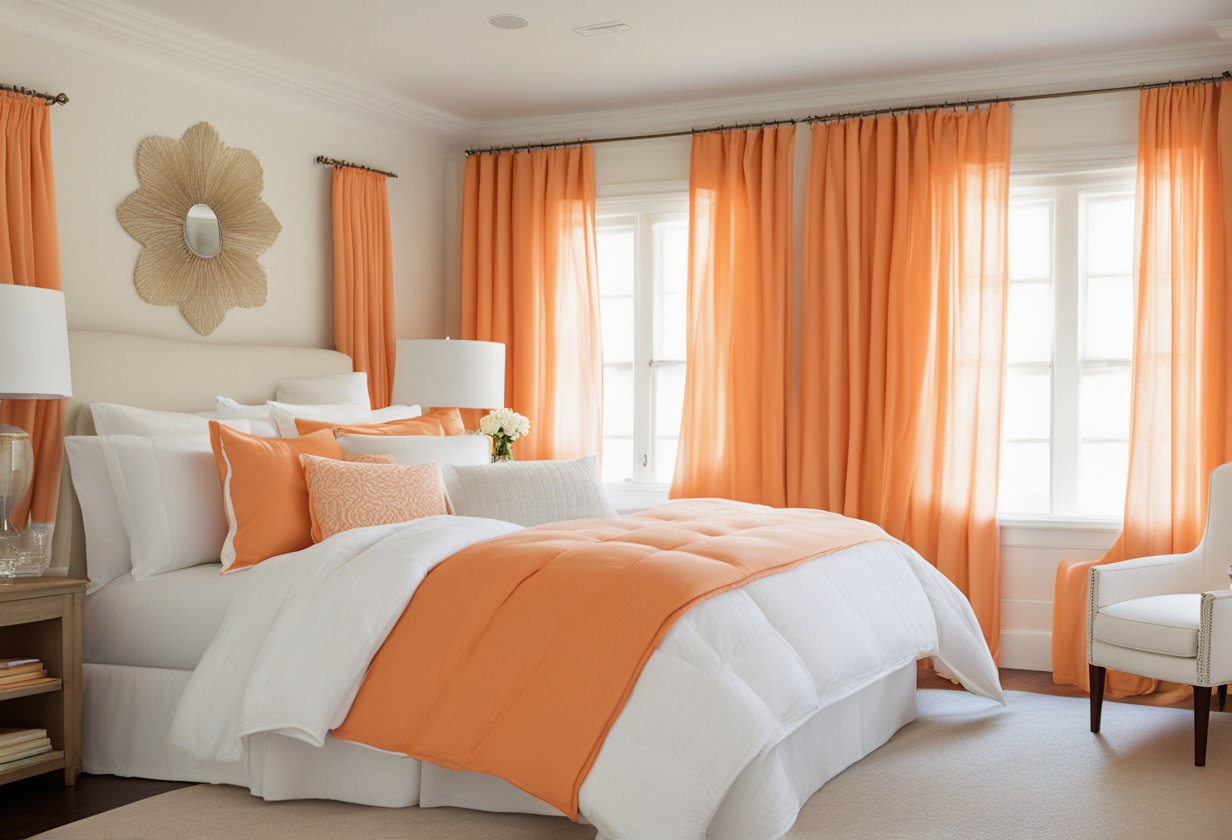 what color curtains go with white comforter