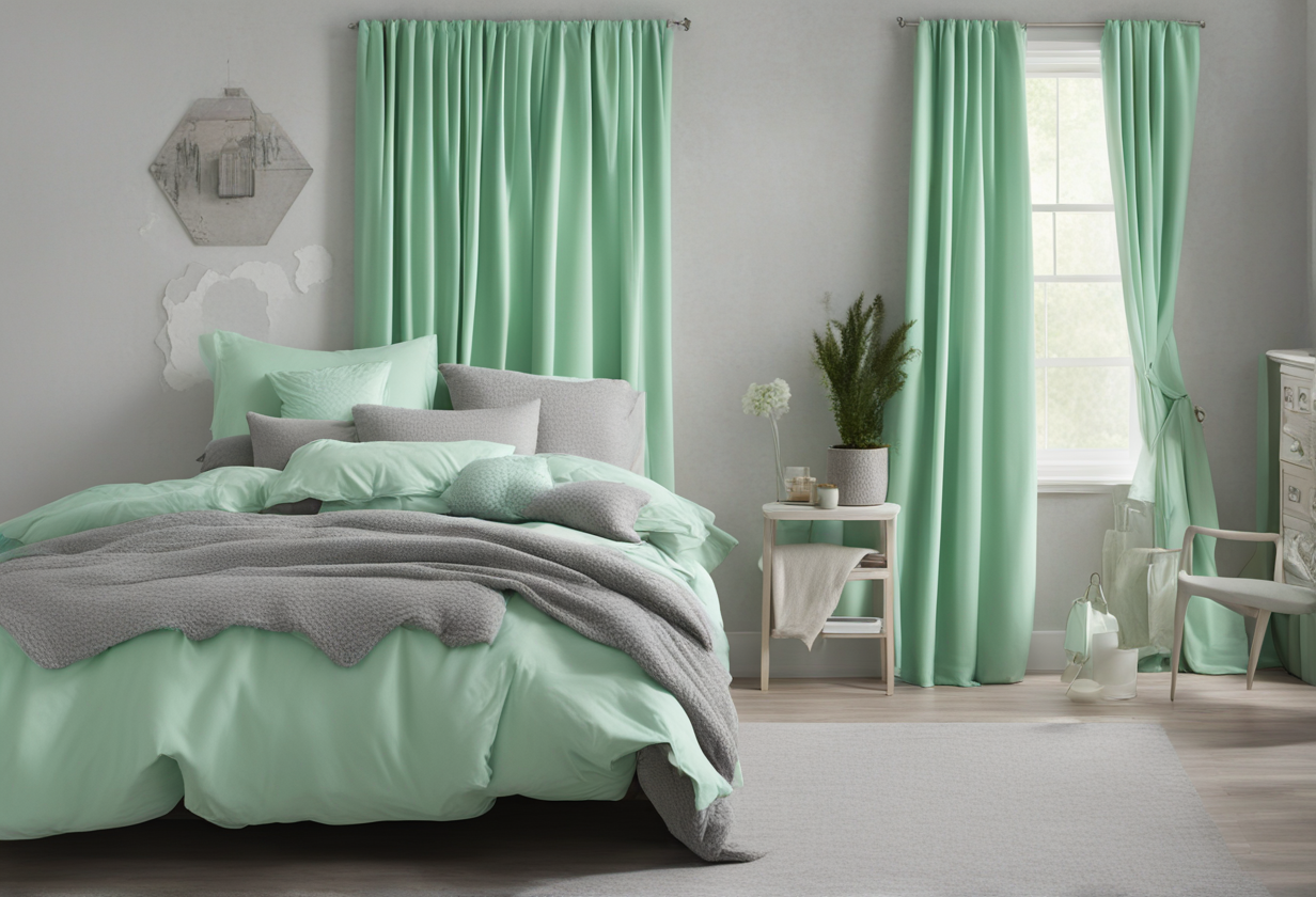 what color curtains go with gray comforter