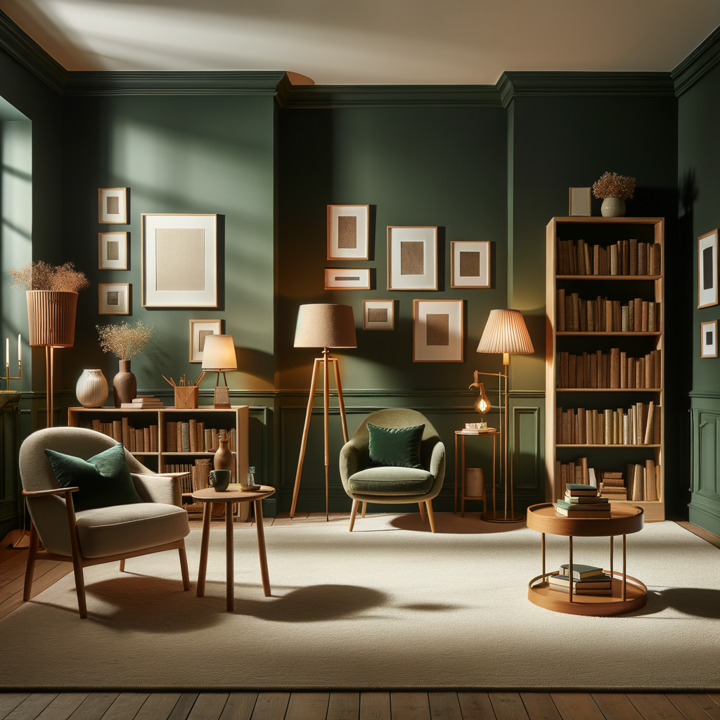 What color carpet goes with forest green walls