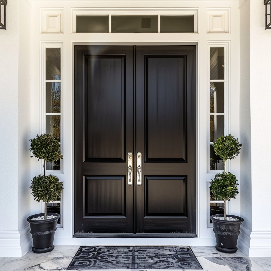 dark-doors-with-white-trim