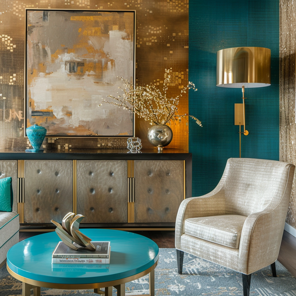 Incorporate Trendy Brass and Teal Accents