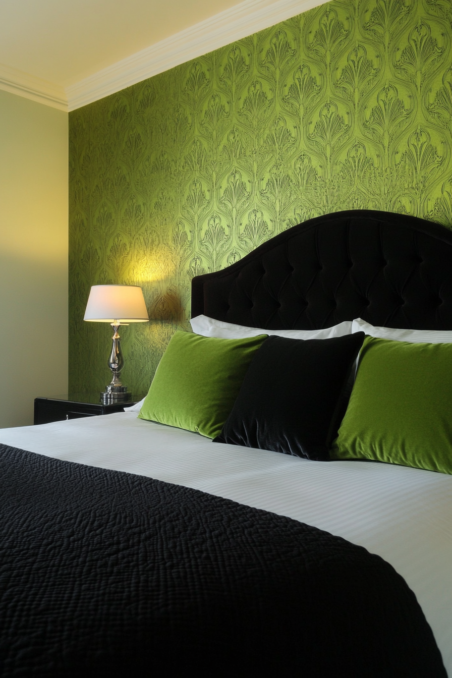 black-and-dark-green-bedrooms