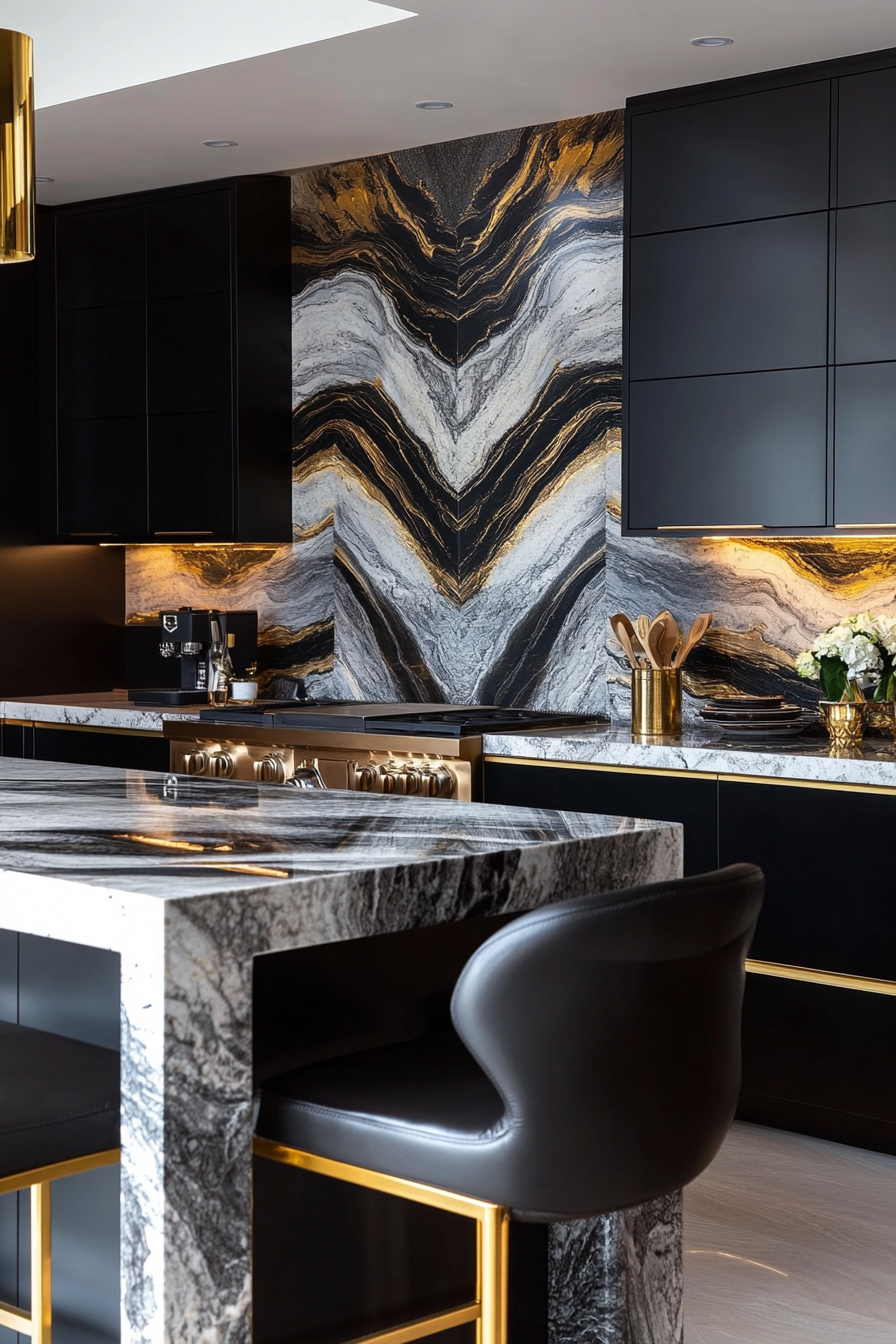 black-and-gold-kitchens