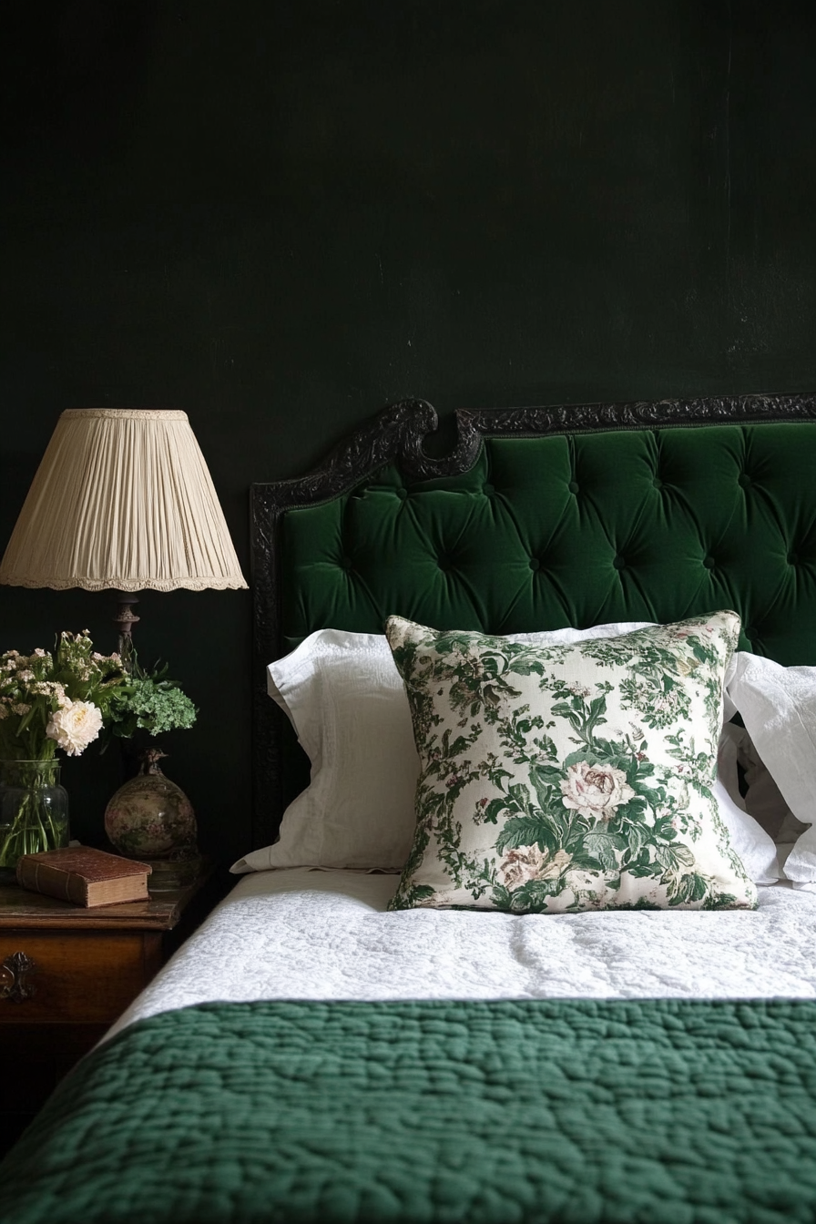 black and dark green bedrooms