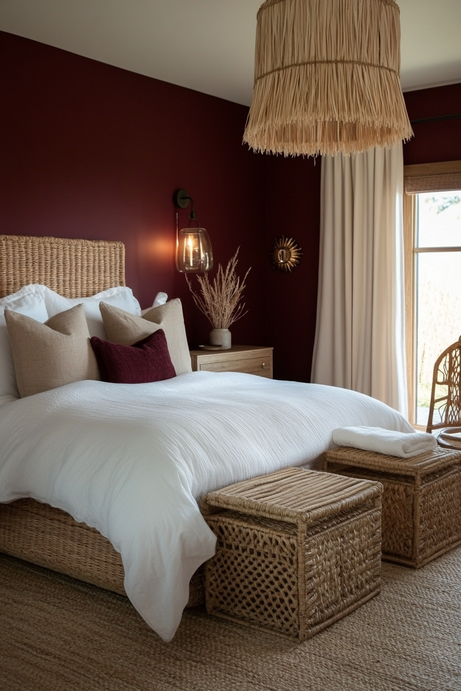 maroon-bedroom
