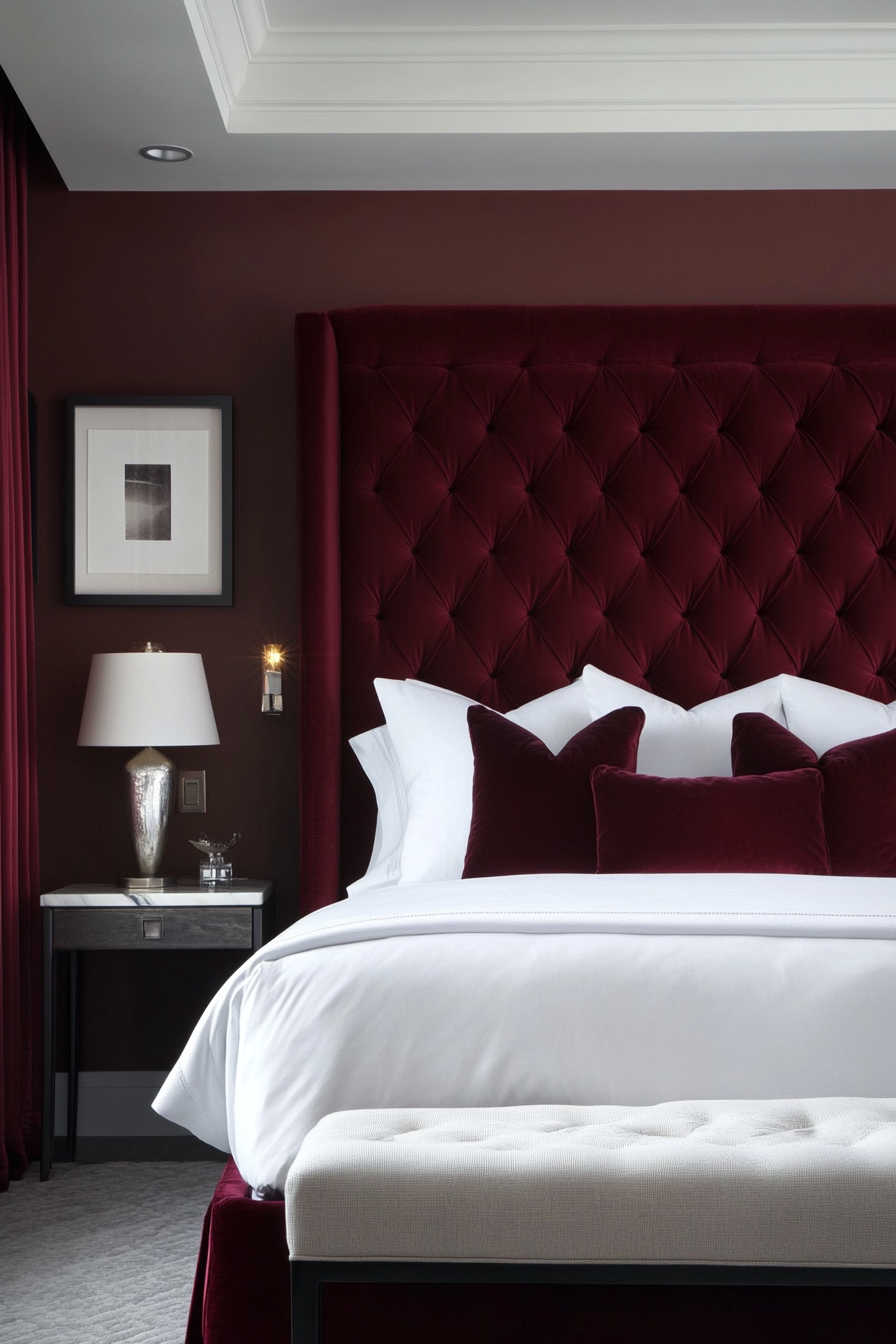 maroon-bedroom