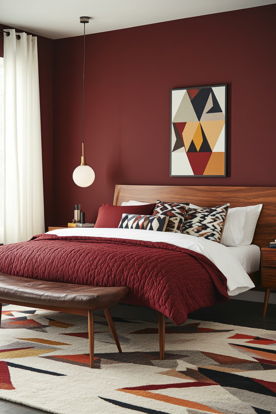 maroon-bedroom