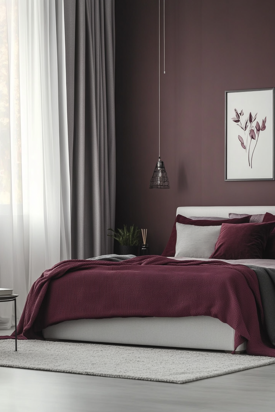 maroon-bedroom