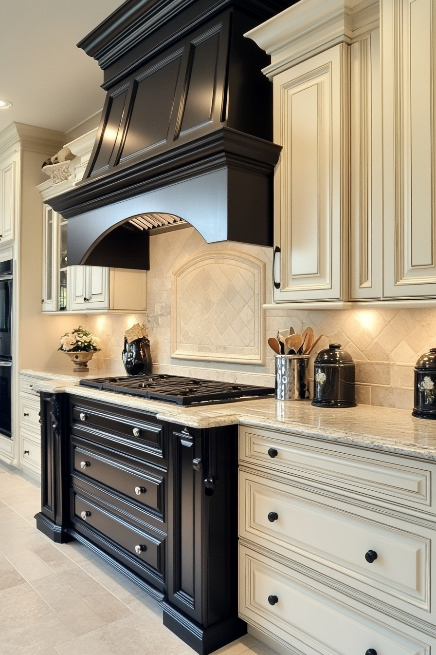 brown cabinets white counter
