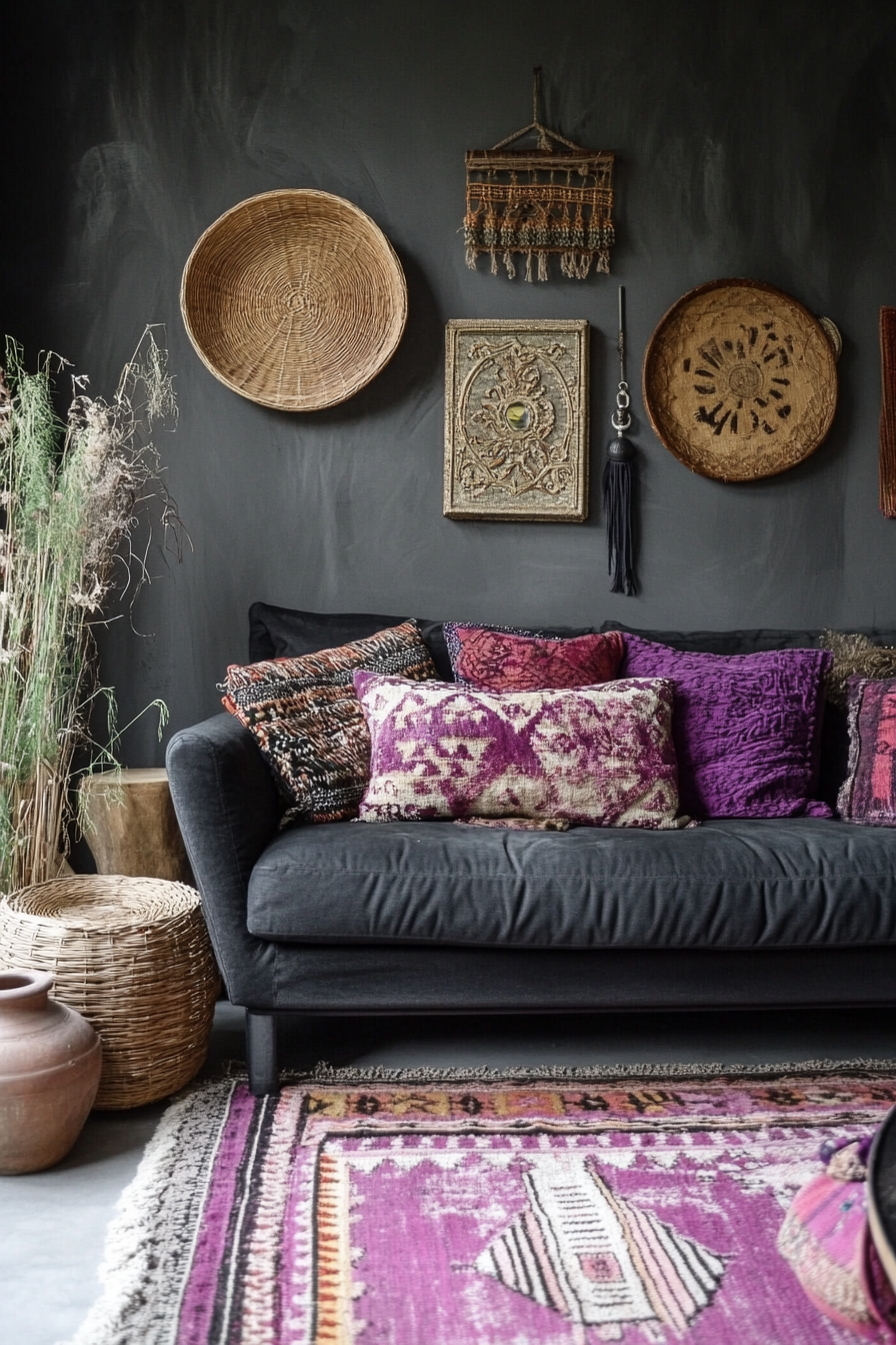 black-sofa-living-room-decor