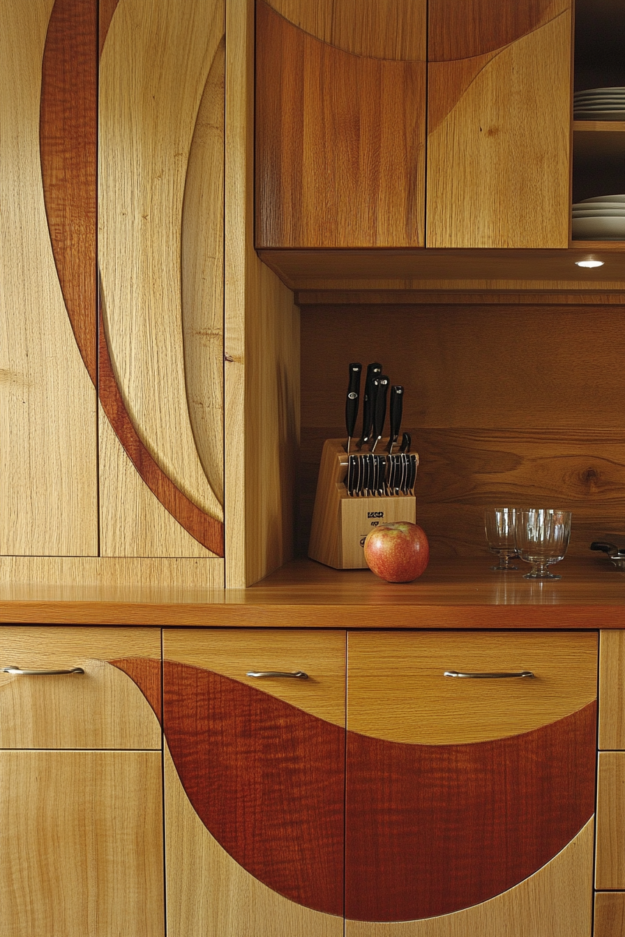 walnut kitchen cabinets