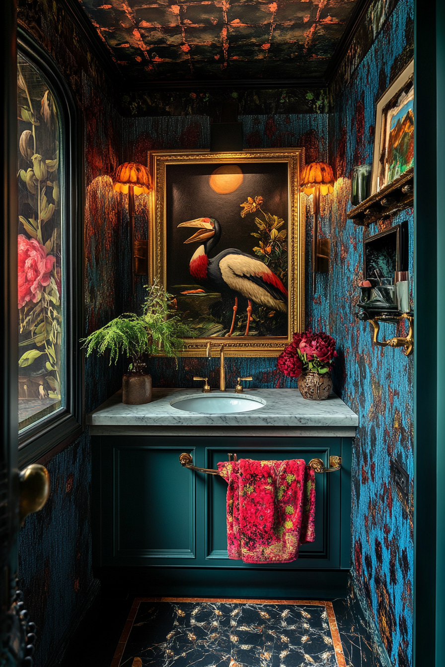 moody powder room