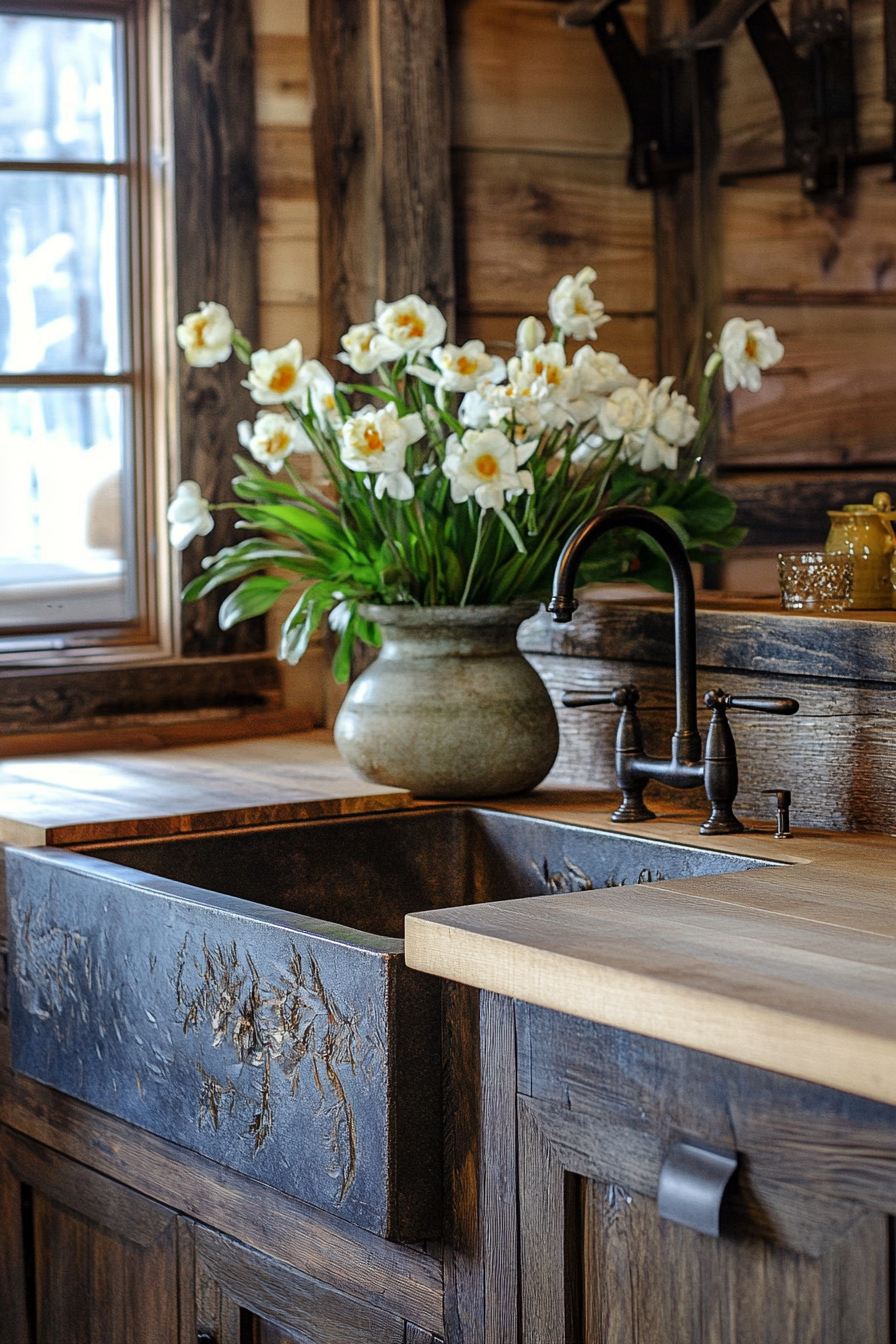 dark wood kitchen cabinets