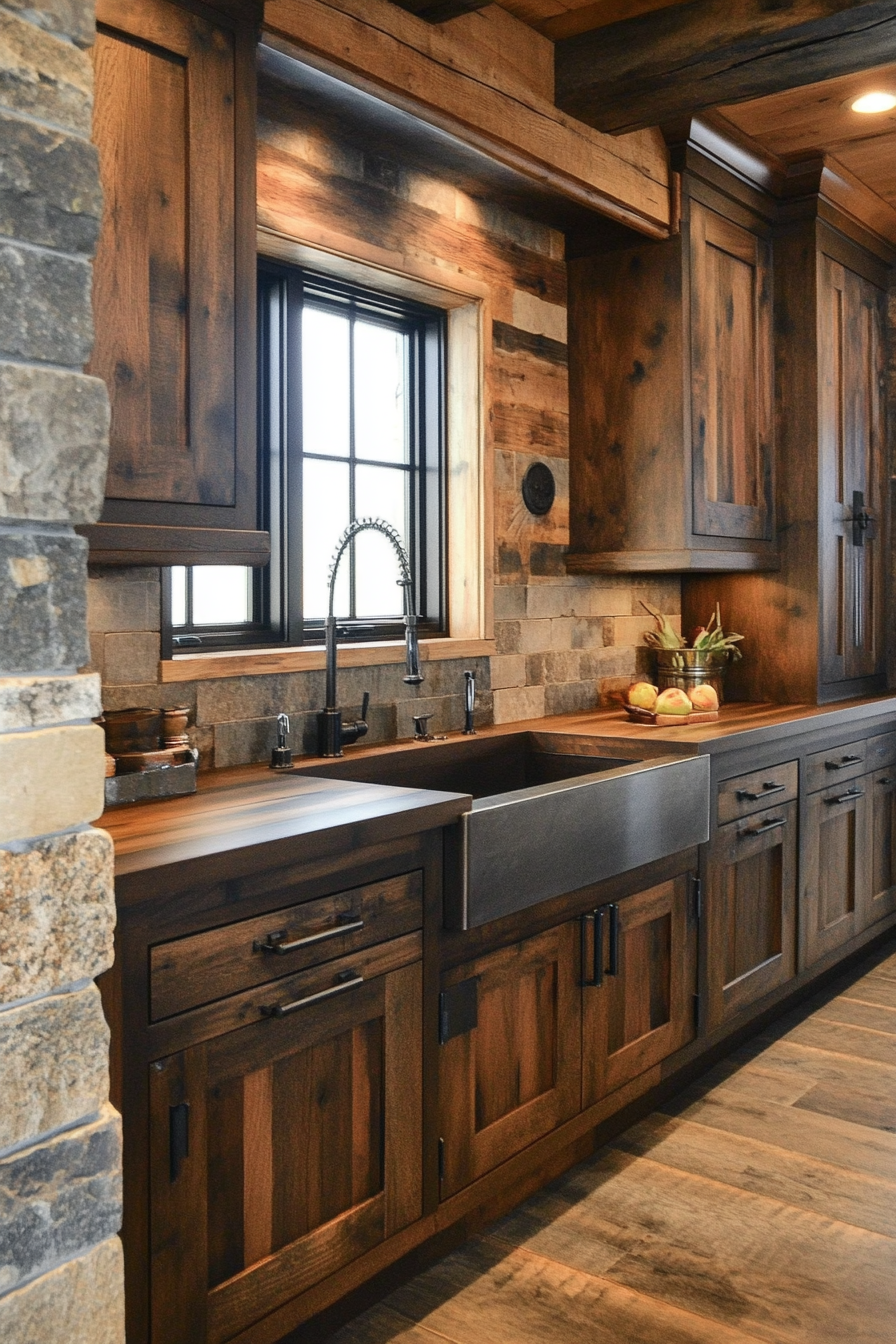 walnut kitchen cabinets