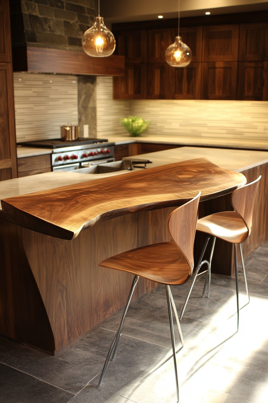 walnut kitchen cabinets