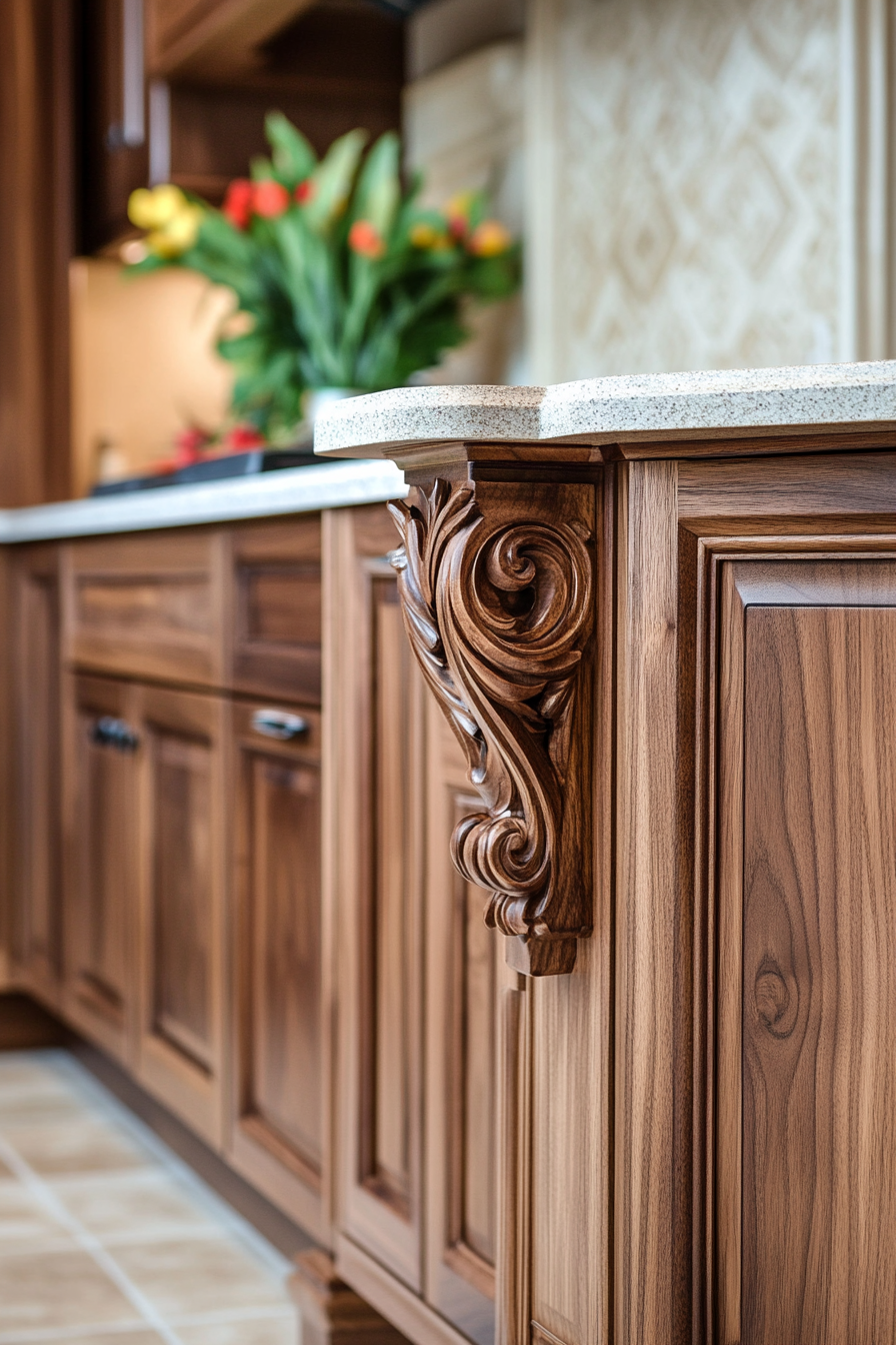walnut kitchen cabinets