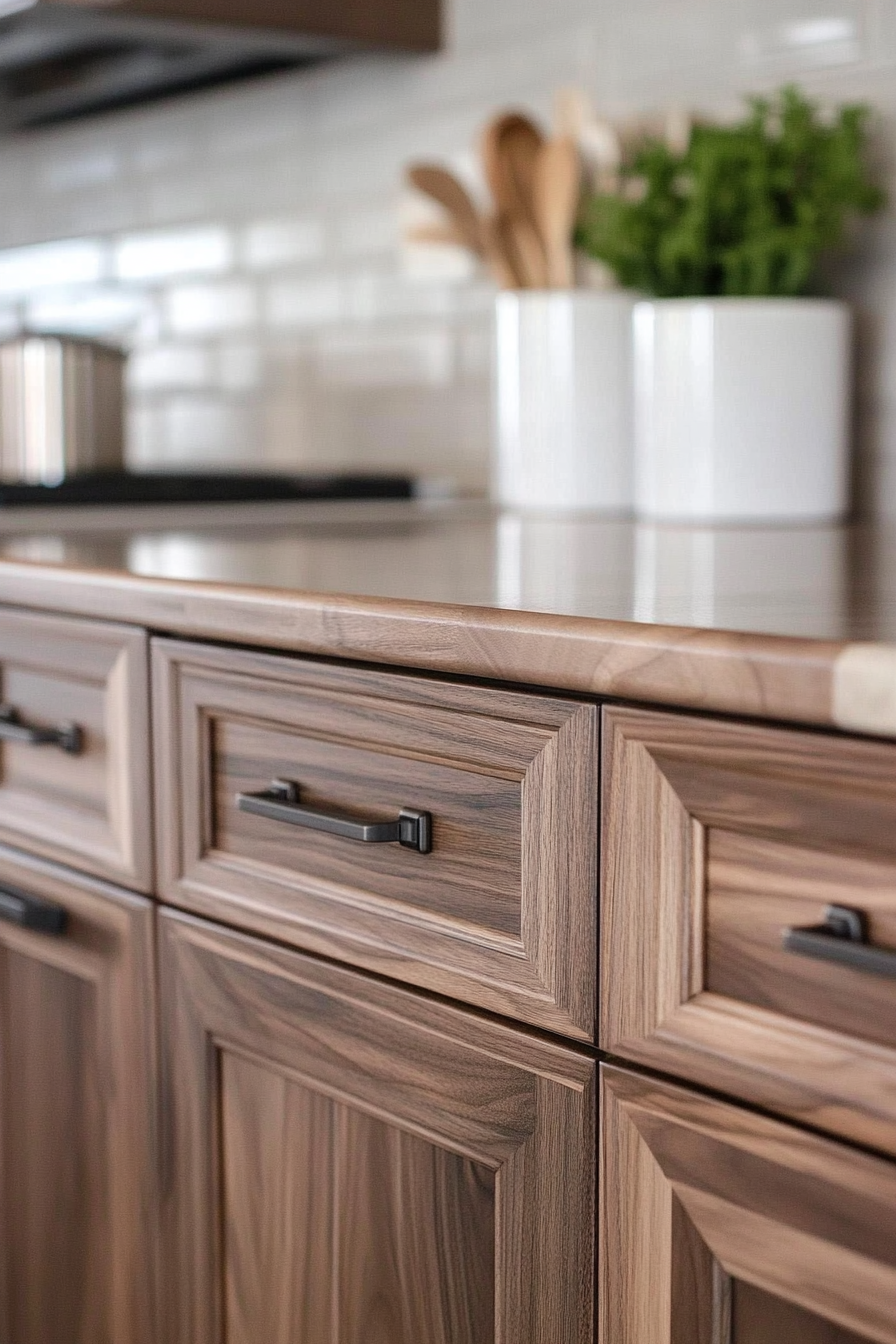 walnut kitchen cabinets