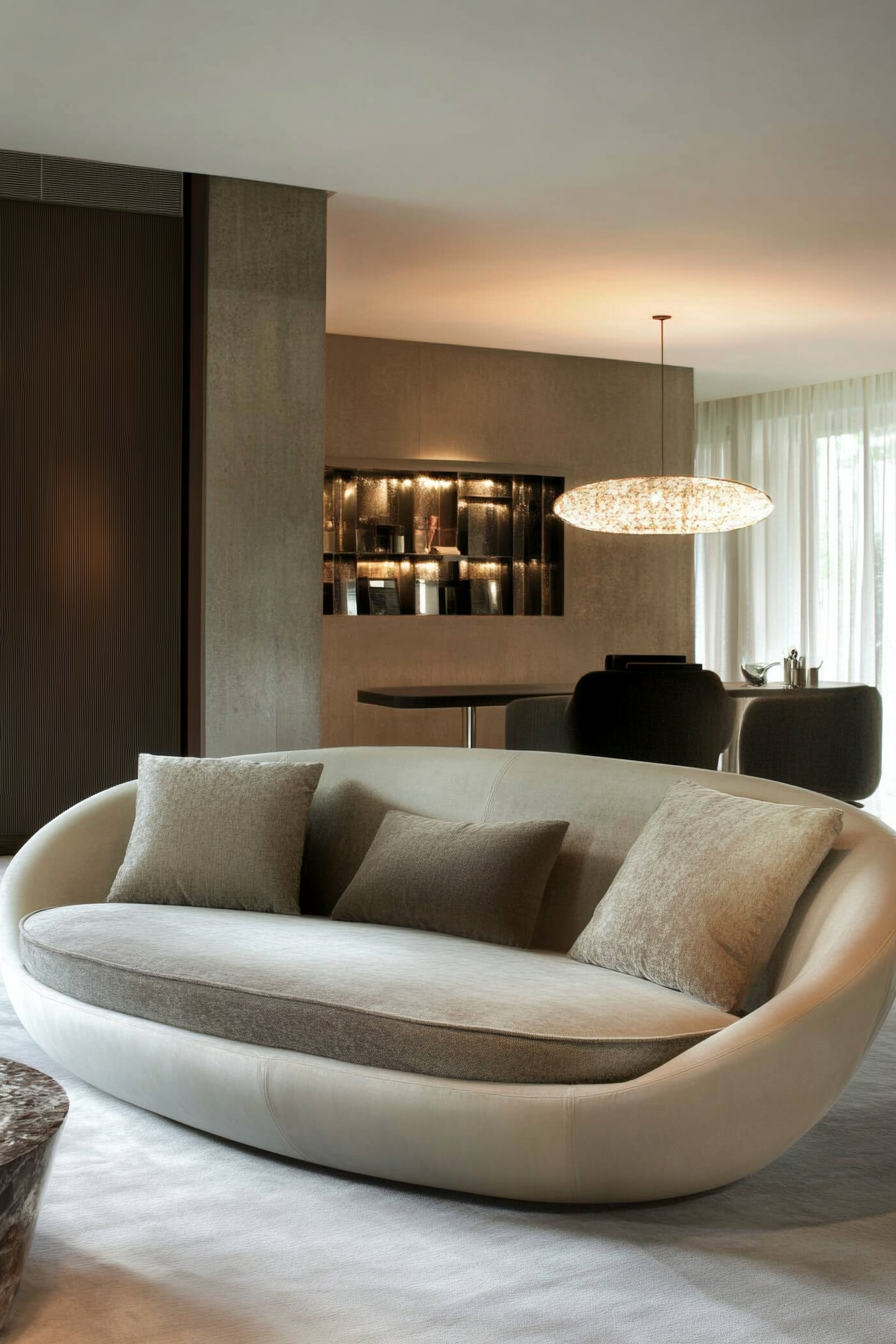 curved sofa