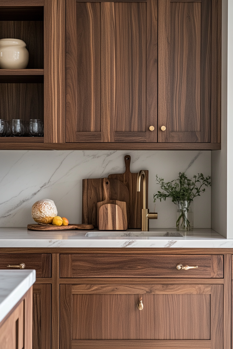 dark wood kitchen cabinets