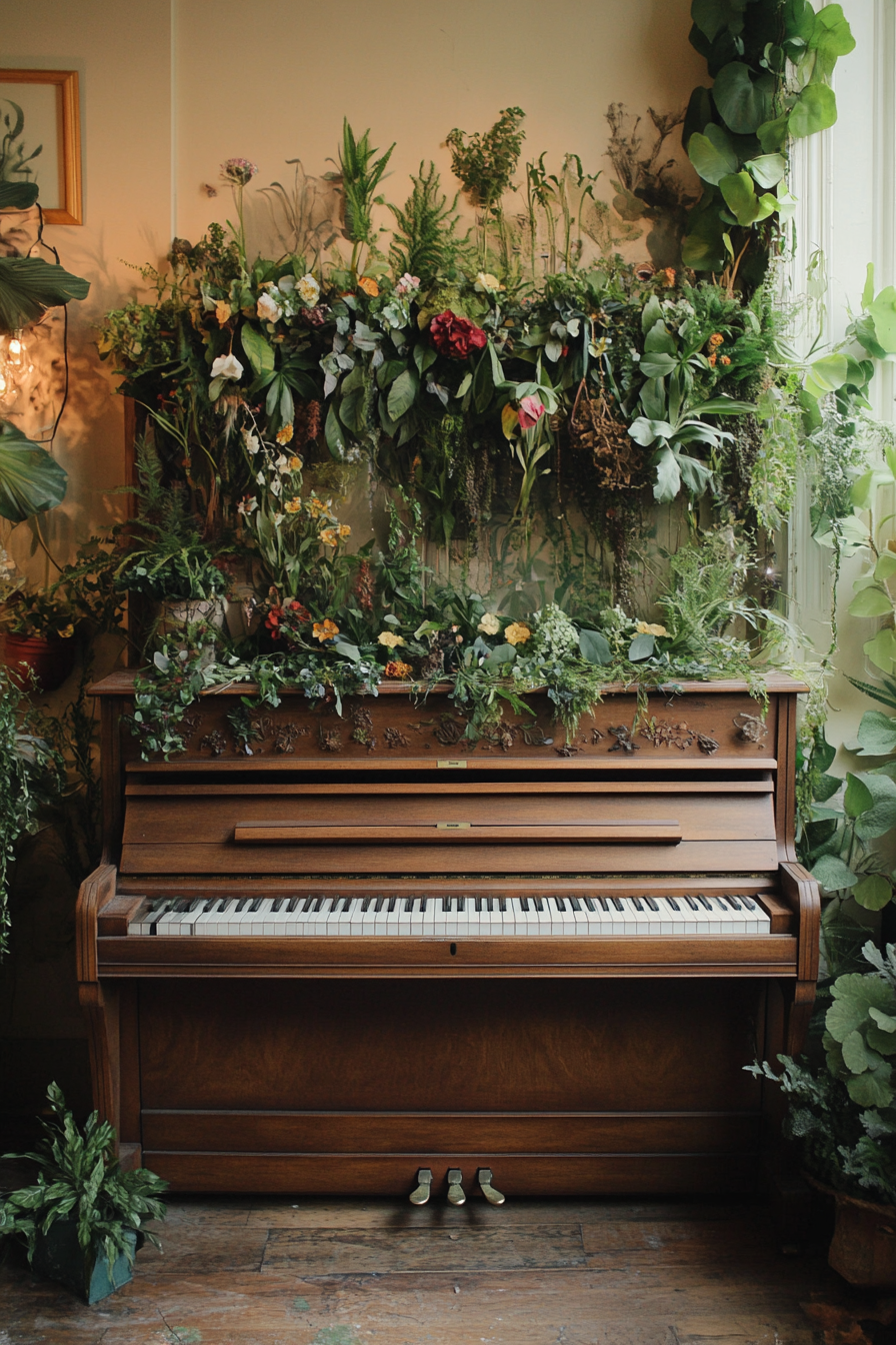 upright piano decor