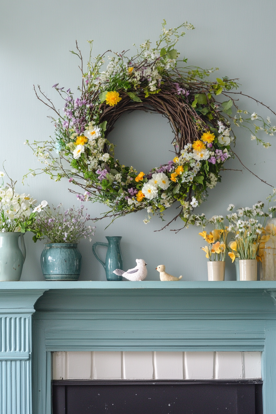 spring-mantel-decorating-ideas