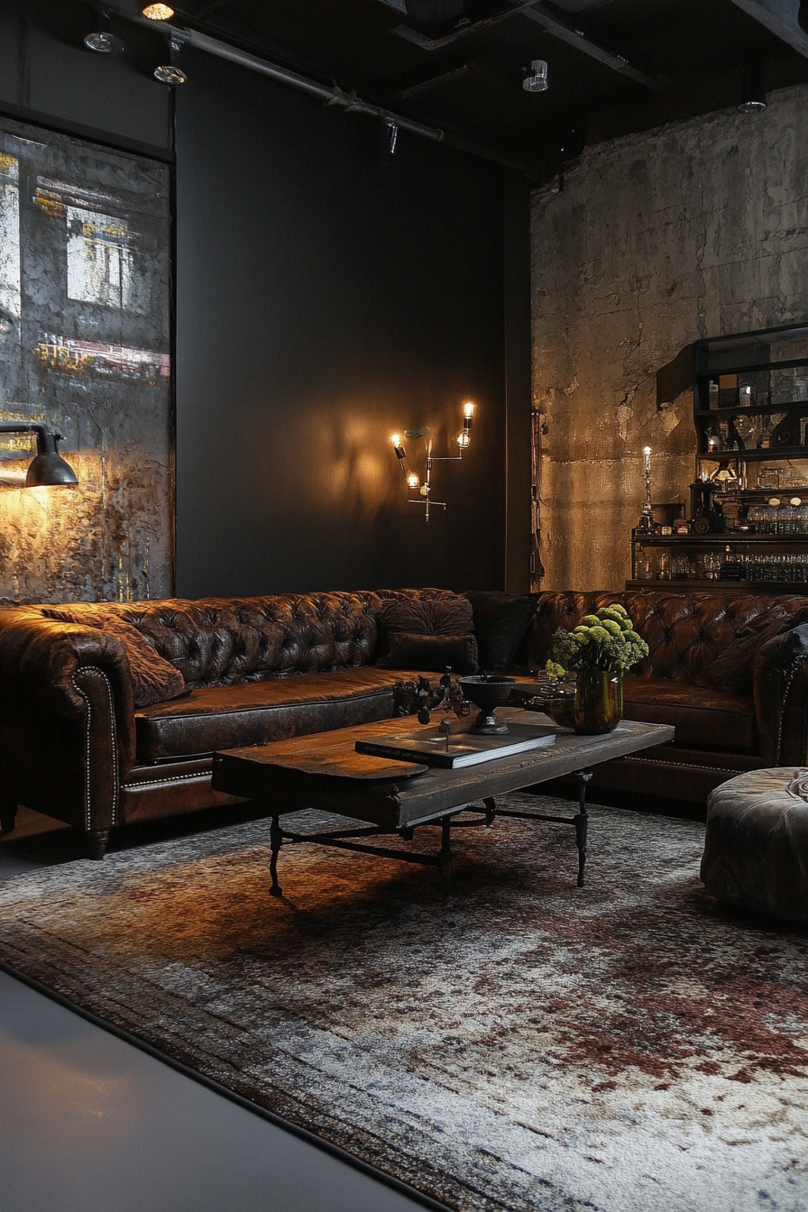 moody vintage living room