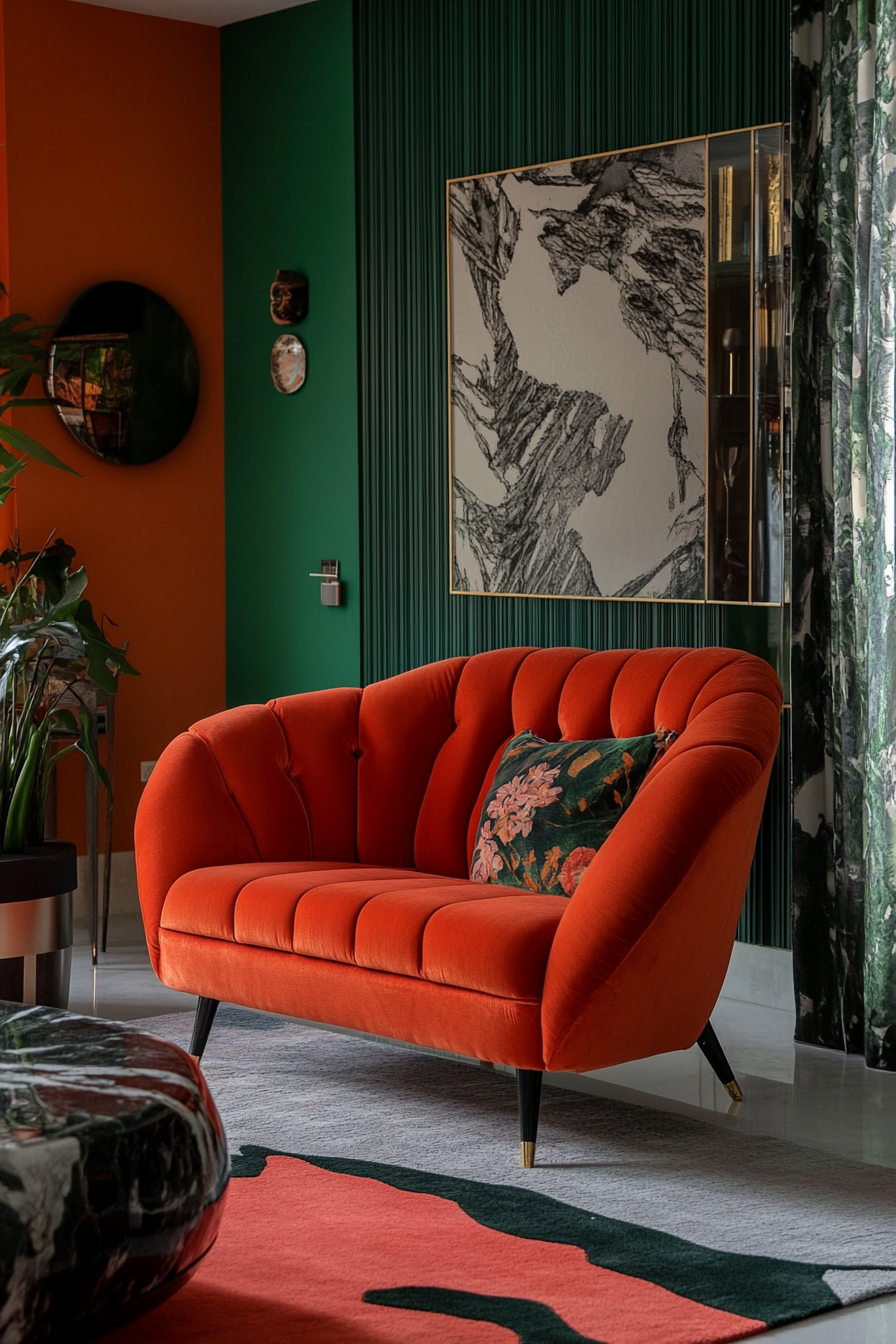 moody vintage living room
