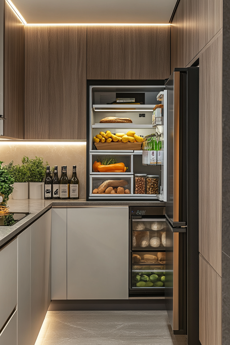 small fridge organization