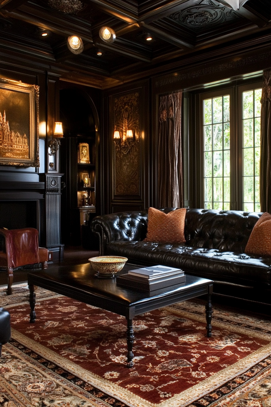 moody vintage living room